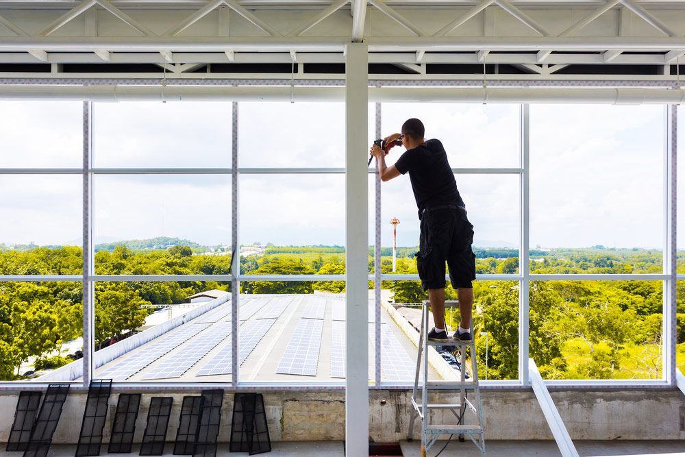 Headlands Glass glazier on site